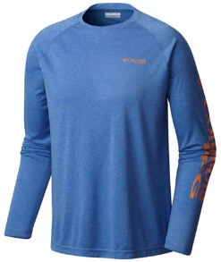 Columbia Terminal Tackle Heather Long Sleeve Shirt - Vivid Blue XL