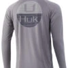 Huk Horizon Lines Pursuit Long Sleeve Shirt - Sharkskin - 2X-Large