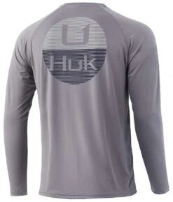 Huk Horizon Lines Pursuit Long Sleeve Shirt - Sharkskin - 2X-Large