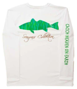 IBig Seagrass Redfish Performance Long Sleeve Shirt - White - 3X-Large