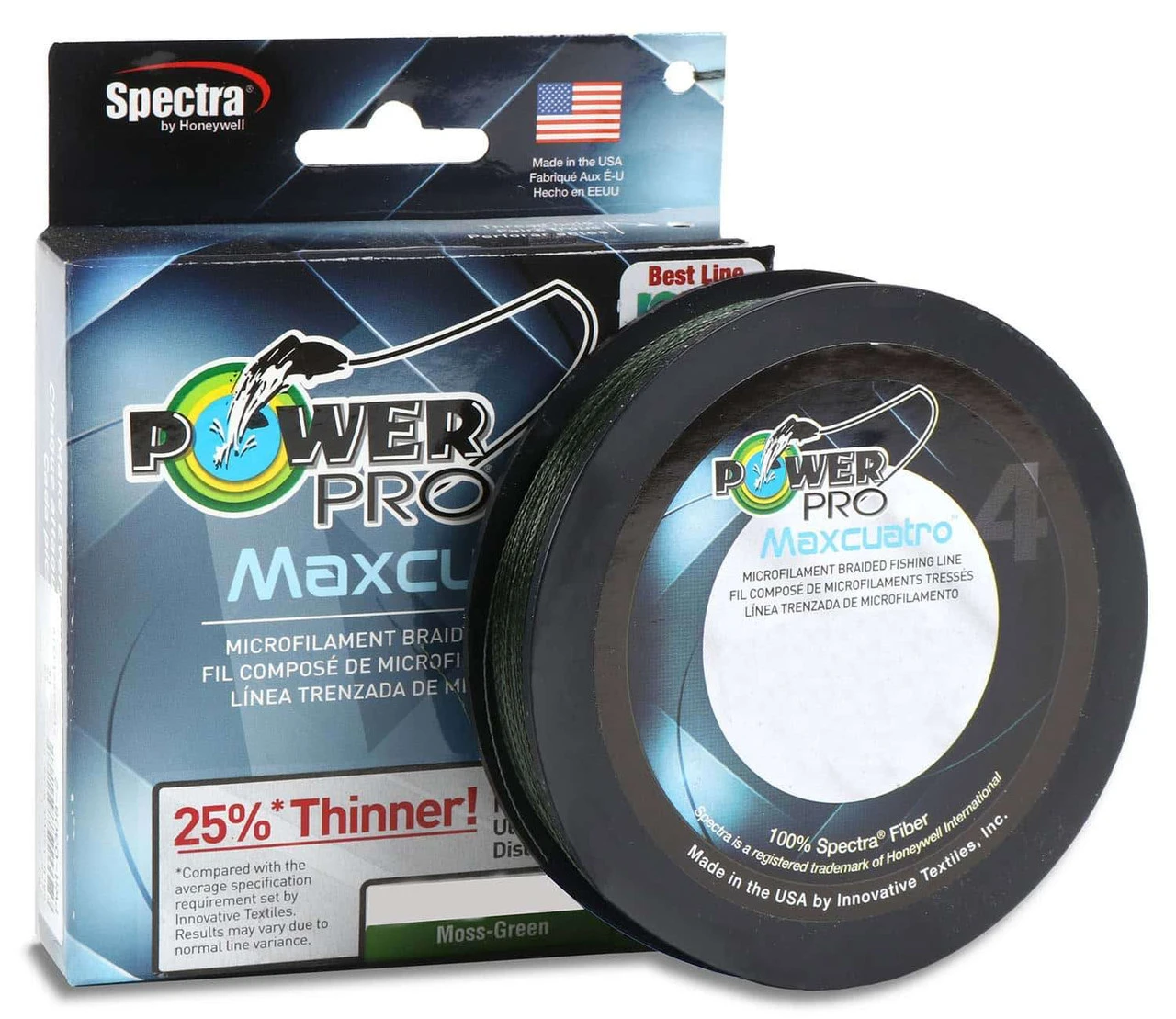 Power Pro PowerPro Maxcuatro Braided Fishing Line Moss Green 150yd Spools 1 Power Pro PowerPro Maxcuatro Braided Fishing Line Moss Green 150yd Spools