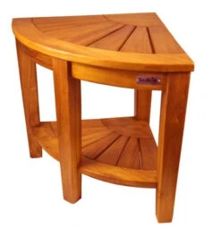 SeaTeak 60025 Shower And Spa Corner Seat - Oiled Finish