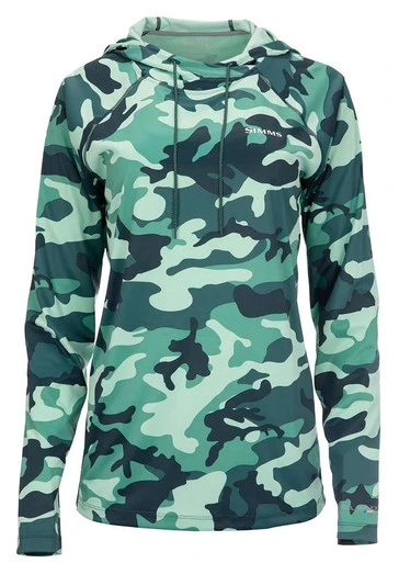 Simms Womens Solarflex Hoody - Woodland Camo Avalon - Small 1 Simms Womens Solarflex Hoody - Woodland Camo Avalon - Small