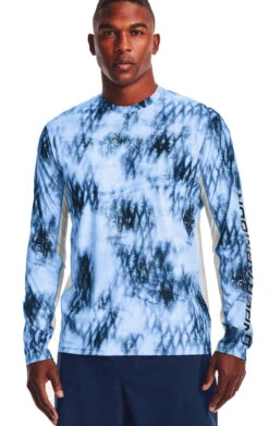 Under Armour Iso-Chill Shorebreak Camo Long Sleeve Shirt - Carolina Blue - 2XL