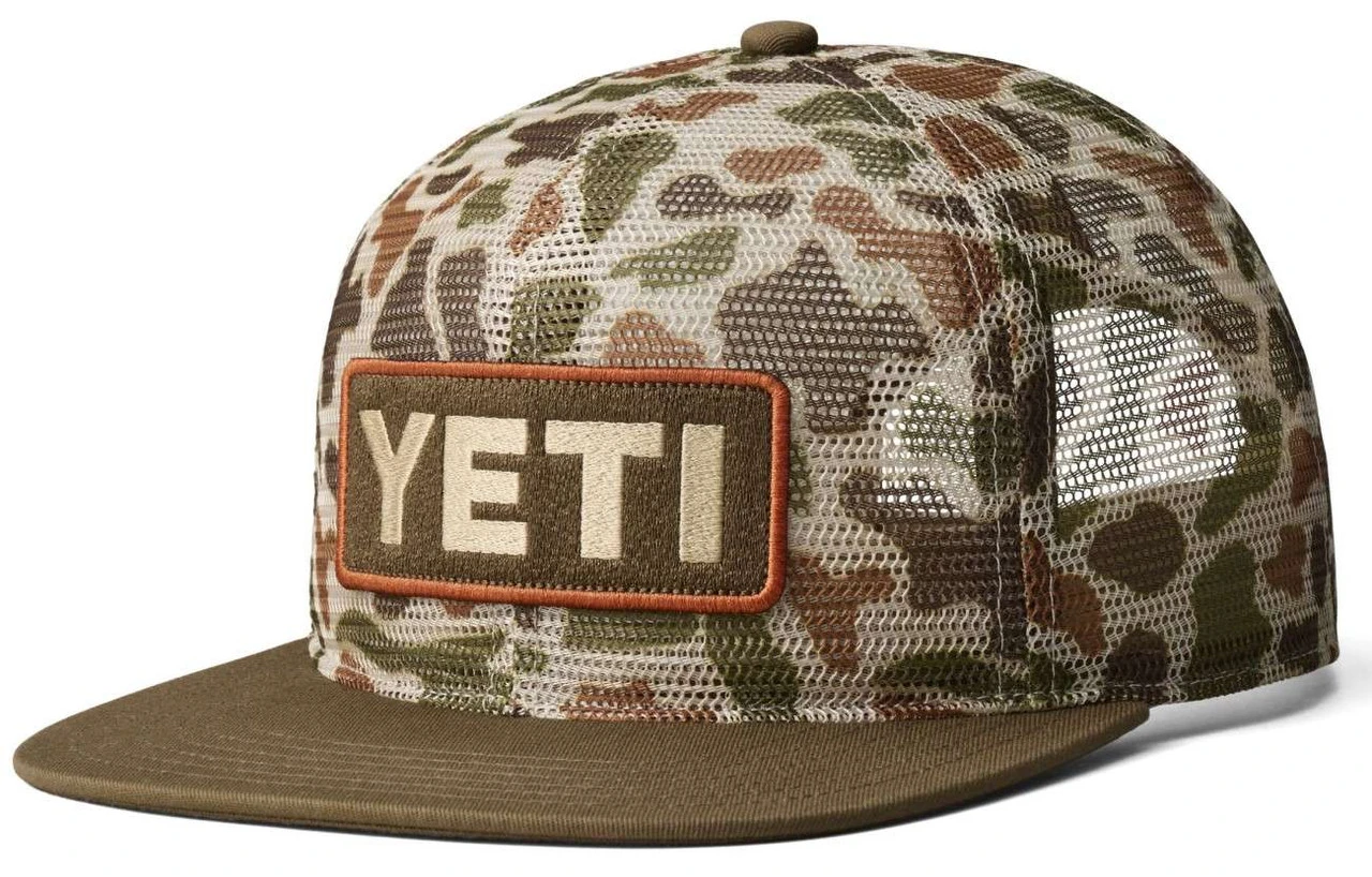 Yeti Mesh Camo Flat Brim Hat - Brown Camo 1 Yeti Mesh Camo Flat Brim Hat - Brown Camo
